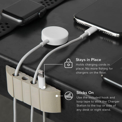 UTW-CS06-VY Mountable Charger Station Cable Holder, Set of 2 with 4 Slots