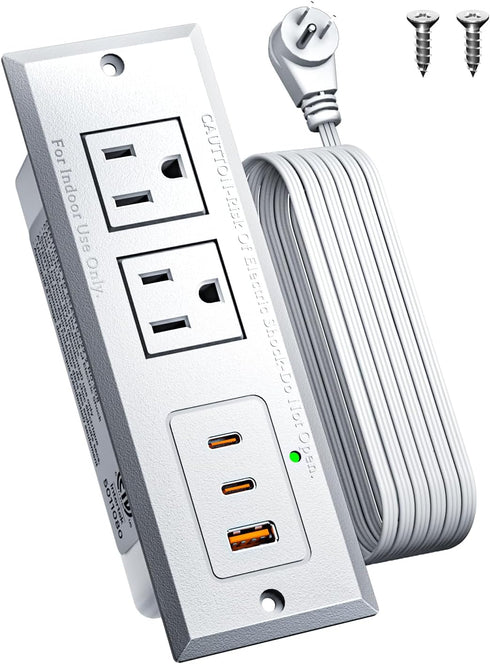 DOACE Recessed Power Strip with 20W USB C Port, Fast Charging USB A