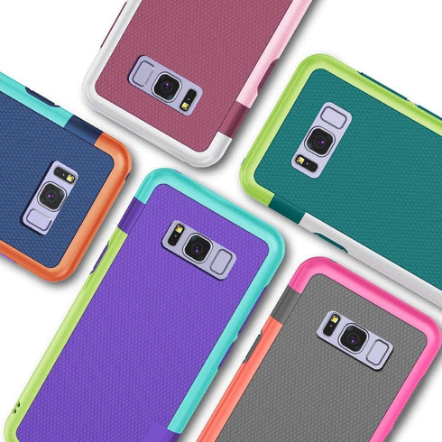 Jeylly Galaxy S8 Case with 2 Pack HD Soft Screen Protector, Ultra Slim One-Piece Anti-Slip Rugged Soft TPU Bumper