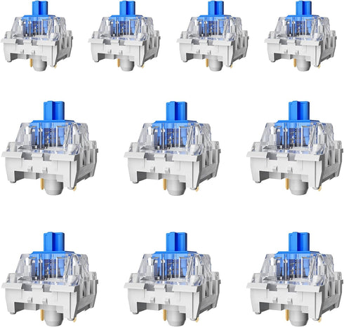 ZhouWang 54PCS Blue Switch,Dustproof Click Switch,Crisp clicking Sound with Strong Tactile Feedback,