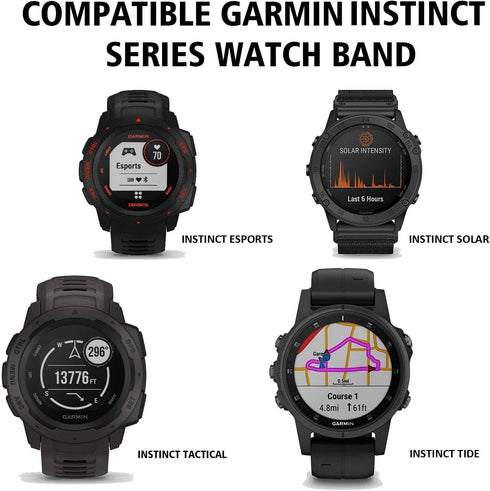 ANCOOL Soft Silicone Watchband Replacement for Garmin Instinct 2, Compatible with Tide/Esports/Solar/Tactical,