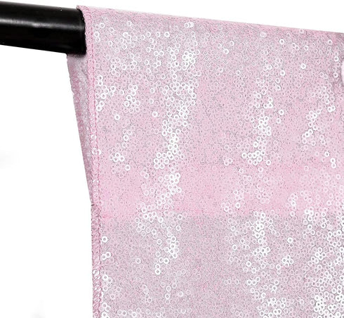 Pink Sequin Backdrop Curtains 2 Panels, 4FTx8FT Glitter Pink Photo Drapes for Party, Wedding, Baby Shower
