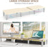 2 AX Waber Dual Monitor Riser - Adjustable Length & Angle, Wooden Stand for Monitors with Storage
