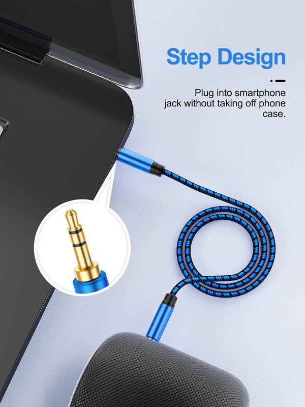 Aux Cord 6.6 ft 2Pack, 3.5mm Audio Cable Aux Cable for Car,Nylon Braided Audio Cable 3.5mm Male to Male for Headphone, Speaker, Phone, Car Stereo