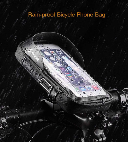 360° Rotatable Waterproof Bike Phone Mount Bag, Touch Screen Holder for iPhone 15 14 13 12 11, Galaxy S23 FE, Google