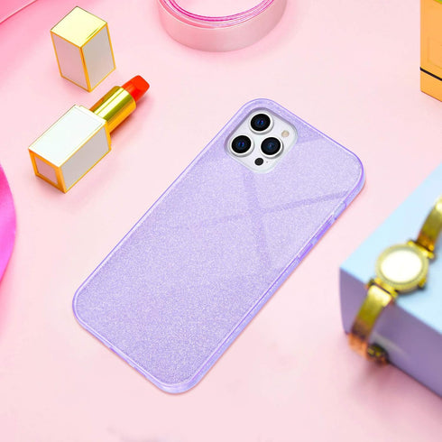 MATEPROX Compatible with iPhone 12 Pro Case, Glitter Bling Sparkle Cute Girls Women Protective Cover (Purple)