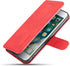 Luxury PU Leather Case by UEEBAI - Vintage Wallet Flip Cover with Card Slots for iPhone SE3/SE2 - Red