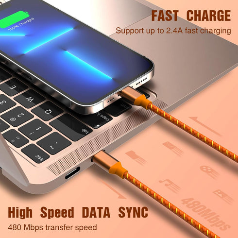 USB C to Lightning Cable for iPhone, MFi Certified 6FT 3 Pack Fast Charging Type C to Lightning Cable