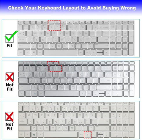 Keyboard Cover for 15.6 17.3 HP Laptop Models 15-dy, 15-dw/da/db/ef, 17-by/ca, 15-dy5033dx, 15-dy5073dx, 15-dy2073dx