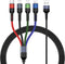 USAMS 2Pack Multi Charging Cable Charger Cord 10ft/3m Nylon Braided 4 in 1 USB Adapter for Phone/Galaxy and More