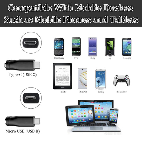 USB to DC Power Charging Cable with 12pcs DC Barrel Jack Universal Laptop Power Adapter Tips, USB 2.0 to DC