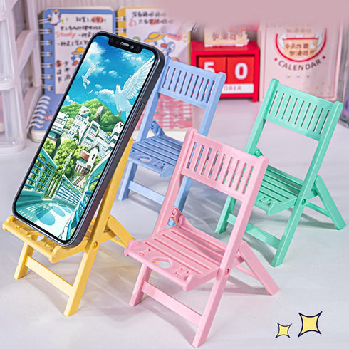 hejhncii Portable Foldable Chair Phone Stand - Cute Desk Accessory for Travel