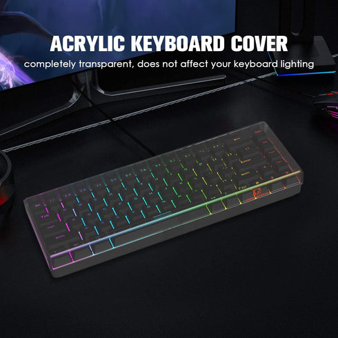 SELORSS Gaming Keyboard Dust Cover, Premium Clear Acrylic Cover for 60% Compact 68 Keys Keychron K6/Razer V3 Mini