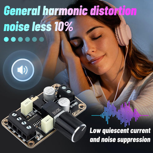 DROK 5W+5W Mini Amplifier Board 2pcs PAM8406 Digital Stereo Power Amp 2.0 Class D for DIY Speaker