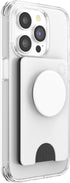PopSockets Phone Wallet with Expanding Phone Grip, Card Holder, Solid PopWallet - White Black