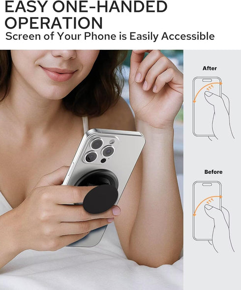 FENNIDICE Clear Crystal Natural Sea Shell Mother of Pearl Transparent Magnetic Phone Grip Compatible