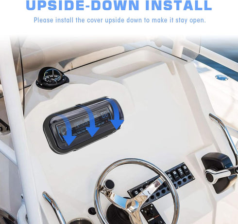Water Resistant Marine Radio Cover, Boat Stereo Splash Guard Housing, Universal Single DIN Waterproof Case