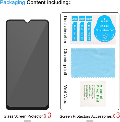3 Pack Privacy Screen Protector for Samsung Galaxy A25 5G, Anti-Spy Tempered Glass, Ultra HD, Anti-Scratch,