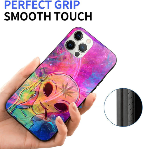 Compatible with iPhone 13 Pro Max Case, Alien Smoke Design Gift for Women Girls Shockproof TPU Case