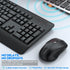 E-YOOSO Wireless Keyboard and Mouse Combo - 2.4GHz Full-Sized Ergonomic Keyboard with Wrist Rest, USB Mouse