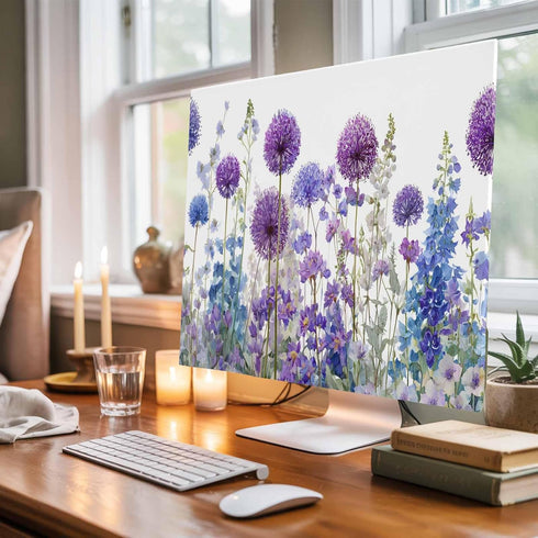 Trosturdspn 55 Inch Watercolor Floral Indoor TV Cover LCD TV Screen Protector Stretchable Television Dust Cover Spring