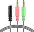 MillSO 3.3 Feet Headset Adapter - 3.5mm Audio Jack Y Cable for TRRS Gaming Headset