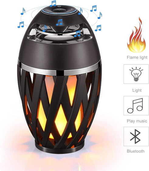 Led Flame Speaker Bluetooth Speaker,Dancing Flames Outdoor Indoor Portable Bluetooth Speaker &Torch Atmosphere Light USB