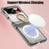 Slim Fit Transparent Hard PC Shockproof Cover for Samsung Galaxy Z Flip 4, with Ring Holder and Hinge Protection (Black)