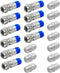 CKANDAY 10 Pack RG6 F Type Compression Connector + 10 Pcs Coaxial Cable Extender, Blue/Silver Female to Female Adapter