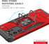 Anqrp Galaxy S20 Ultra Case, Military Grade Protective Phone Cover with Enhanced Metal Ring Kickstand, Red