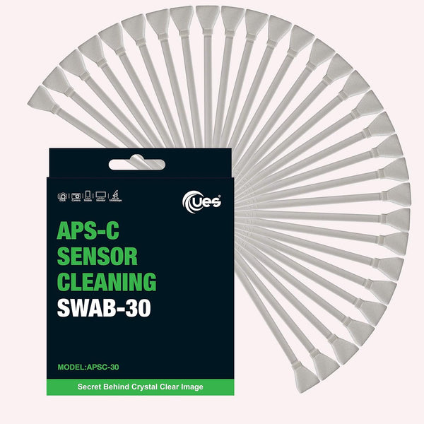 UES APSC-30 DSLR or SLR Digital Camera Sensor Cleaning Swabs for APS-C Type Sensors (30 X 16mm Swabs, NO Liquid)