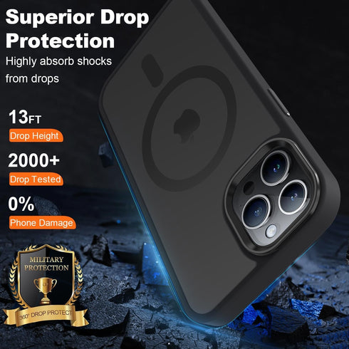 Vooii iPhone 12 Pro Max Case - Strong Magnetic, Slim Translucent Matte, Magsafe Compatible, with Screen & Camera