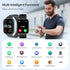 Smart Watch for Men Women, 1.85" IP68 Waterproof Smartwatch, Fitness Tracker with Heart Rate/Sleep Monitor, Black