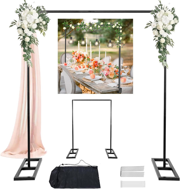 Balloon Arch Stand, 8.2FT Square Wedding Arch Frame, Metal Black Heavy Duty