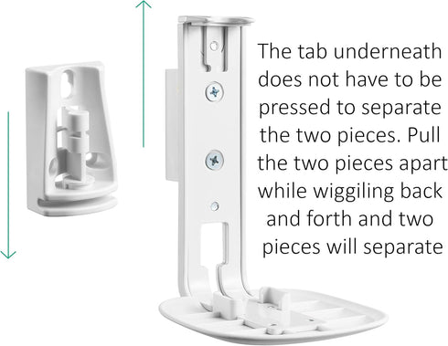 ynVISION.DESIGN Adjustable Wall Mount Bracket for Sonos One, One SL, and Play:1 Speaker | 2 Pack | (White)