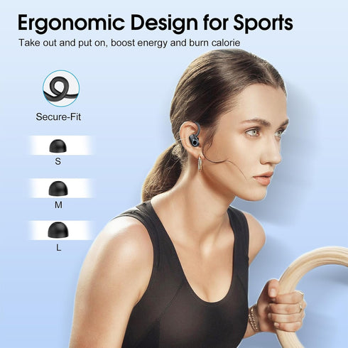 Wireless Earbuds, 2023 Bluetooth Headphones 5.3 Sport, 50H Earbuds with Earhooks, Deep Bass Stereo Noise Cancelling.