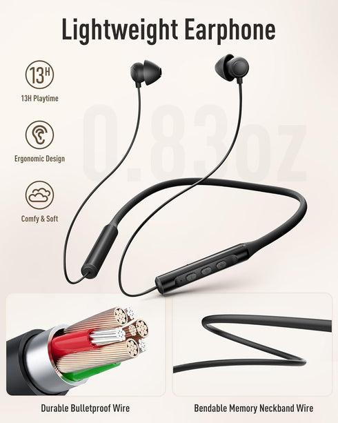 5.4 Hearprotek Wireless Lightweight Sleeping Headphones, Neckband Bluetooth Wireless Sleep in-Ear Earbuds, Ultra Soft
