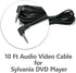 EDO Tech Car Charger Adapter Power Cord & AV Cable for Sylvania Dual Screen Portable DVD Player
