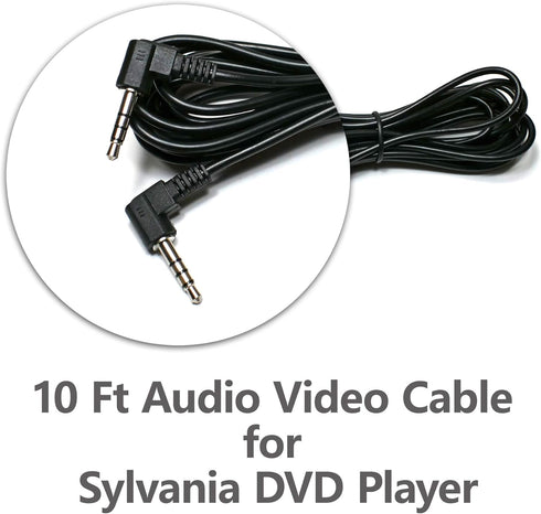 EDO Tech 10' 3.5mm AV Cable for Sylvania SDVD8727, SDVD8730, SDVD8732, SDVD8716, Insignia NS-DD10PDVD19, NS-P10DVD20,
