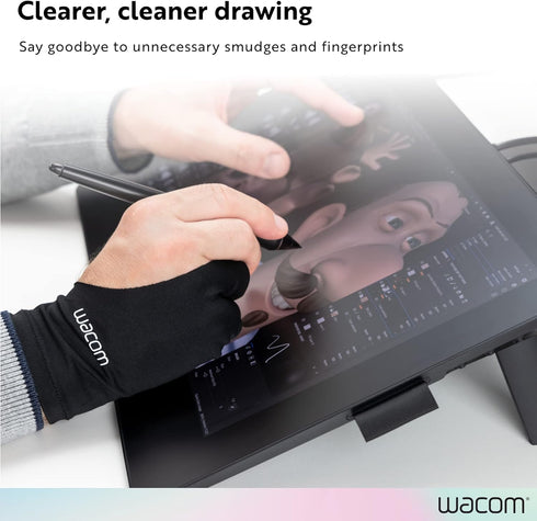 Wacom Drawing Glove, Two-Finger Artist Glove for Drawing Tablet, Eco-Friendly, One-Size (3 Pack)