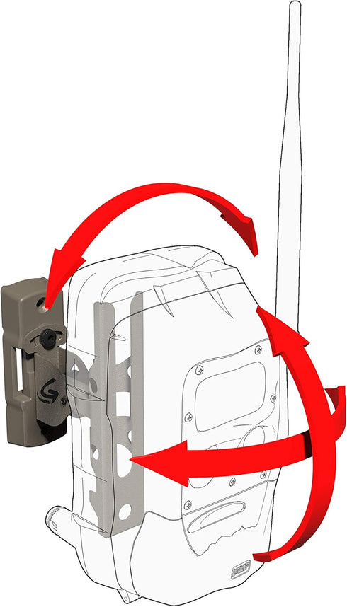 Cuddeback Genius Pan Tilt Lock Mount with Universal Adapter and Mounting Screws Included