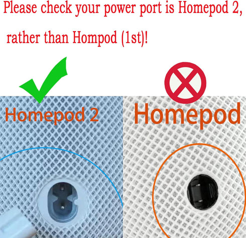BolAAzuL Replacement Power Supply Cable for A2825 Homepod (2nd Gen) Smart Speaker, 6ft/1.8m US AC Power Cord
