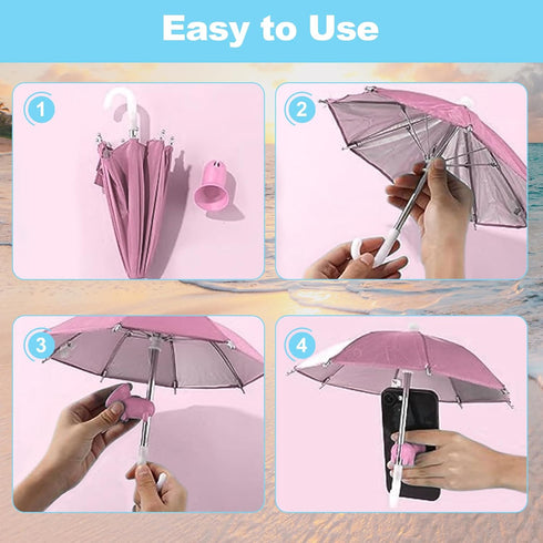 heqxwl Phone Umbrella for Sun - Universal Adjustable Cute Stand With Piggy Suction Cup, Outdoor Anti-reflective Glare