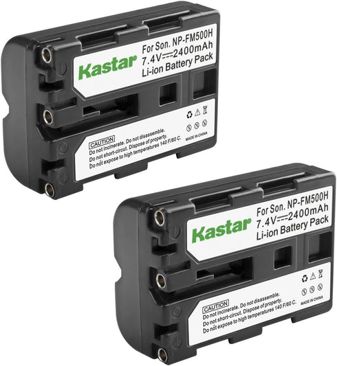 Kastar NP-FM500H Battery (2-Pack) for Sony DSLR Cameras A100 A200 A300 A350 A500 A550 A700 A850 A900