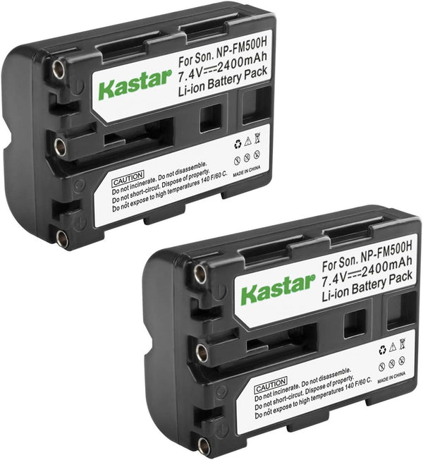 Kastar NP-FM500H Battery (2-Pack) for Sony DSLR Cameras A100 A200 A300 A350 A500 A550 A700 A850 A900