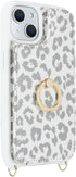 iPhone 15 Case with Card Holder and Strap for Women, Crossbody Lanyard, Ring Stand, Cute Phone Wallet Cases 6.1 inch -
