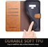 SUANPOT Galaxy Note 9 Leather Flip Folio RFID Wallet Case, Credit Card Holder for Men & Women, Light Brown