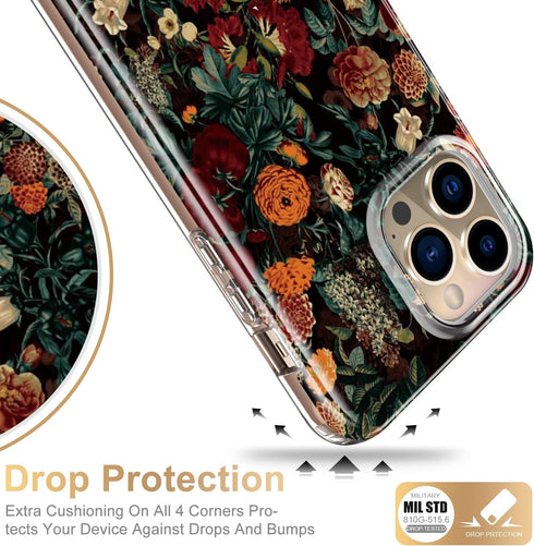 Esdot for iPhone 13 Pro Max Case with Built-in Screen Protector, Military Grade Cover with Fashion Designs for Women