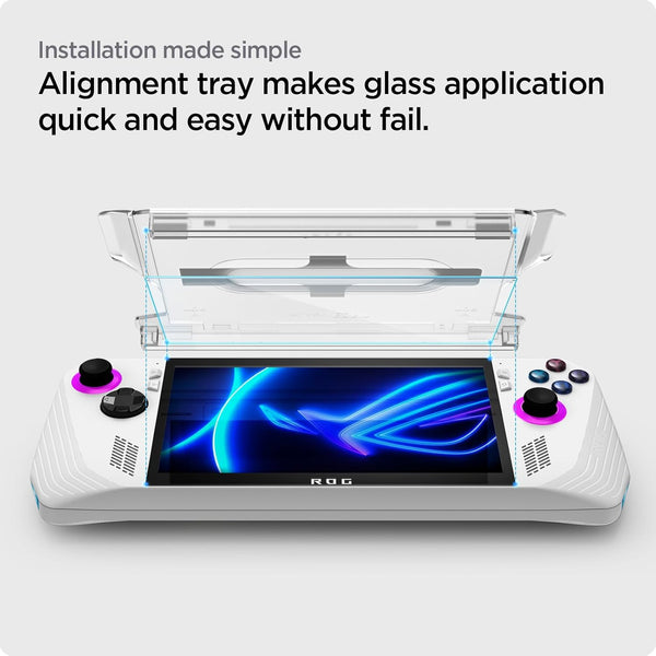 ASUS ROG Ally Spigen GlasTR EZ FIT Tempered Glass Screen Protector - 2 Pack for ultimate protection.