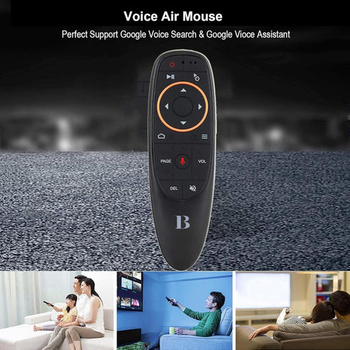 BL Air Mouse Remote Control, Voice Remote 2.4G RF Wireless with 6-Axis Gyroscope, USB Air Mouse for Smart TV